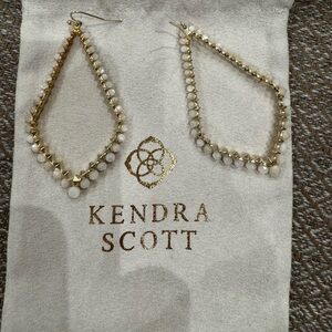 Kendra Scott Gold and Cream Geometric Earrings. 3” x 1-1/2”